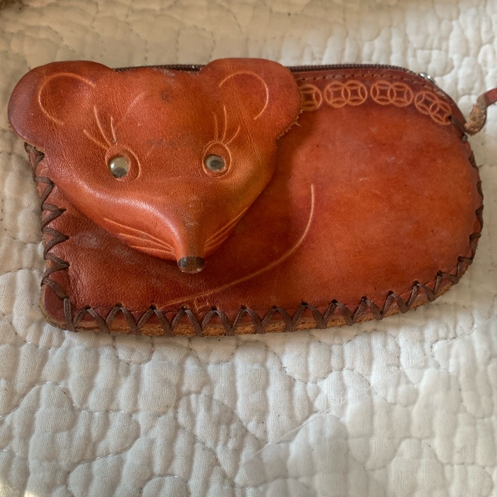 Leather change purse